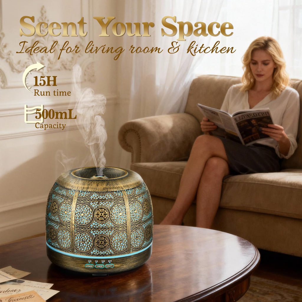 Essential Oil Diffuser, 500ml Aromatherapy Diffuser