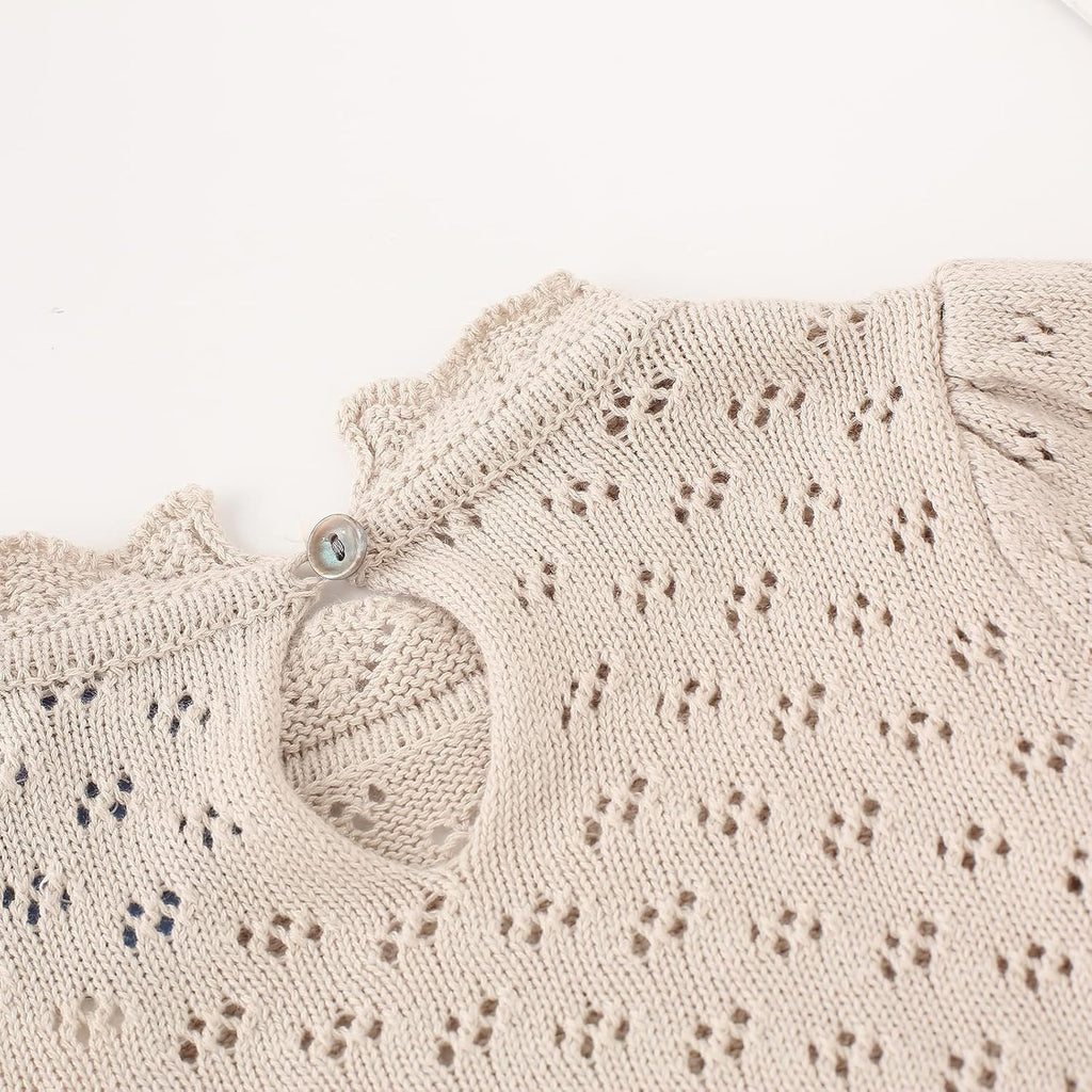 Baby Girls Lace Sweater Kids Knit Pullovers Crochet Tops