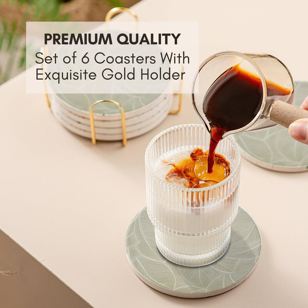 CeramicMarbleCoastersSetof6, AbsorbentDrinkCoastersforTable