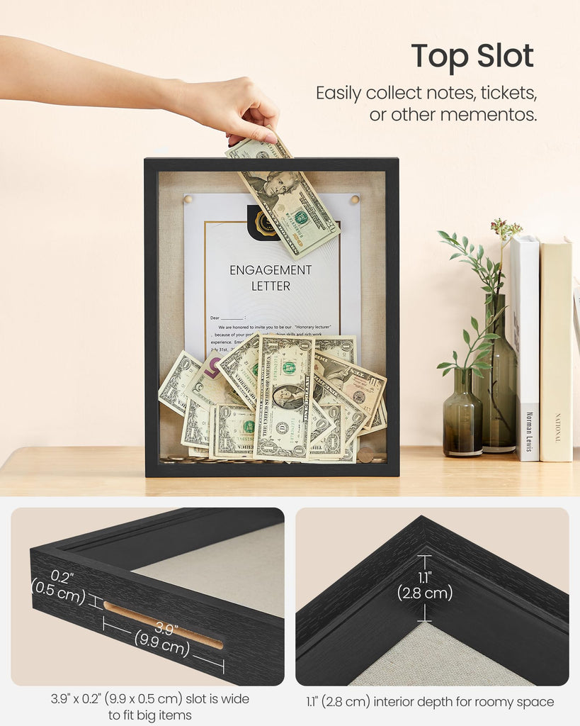 11x14 Shadow Box Frame, with Top Slot and PS Plastic Front