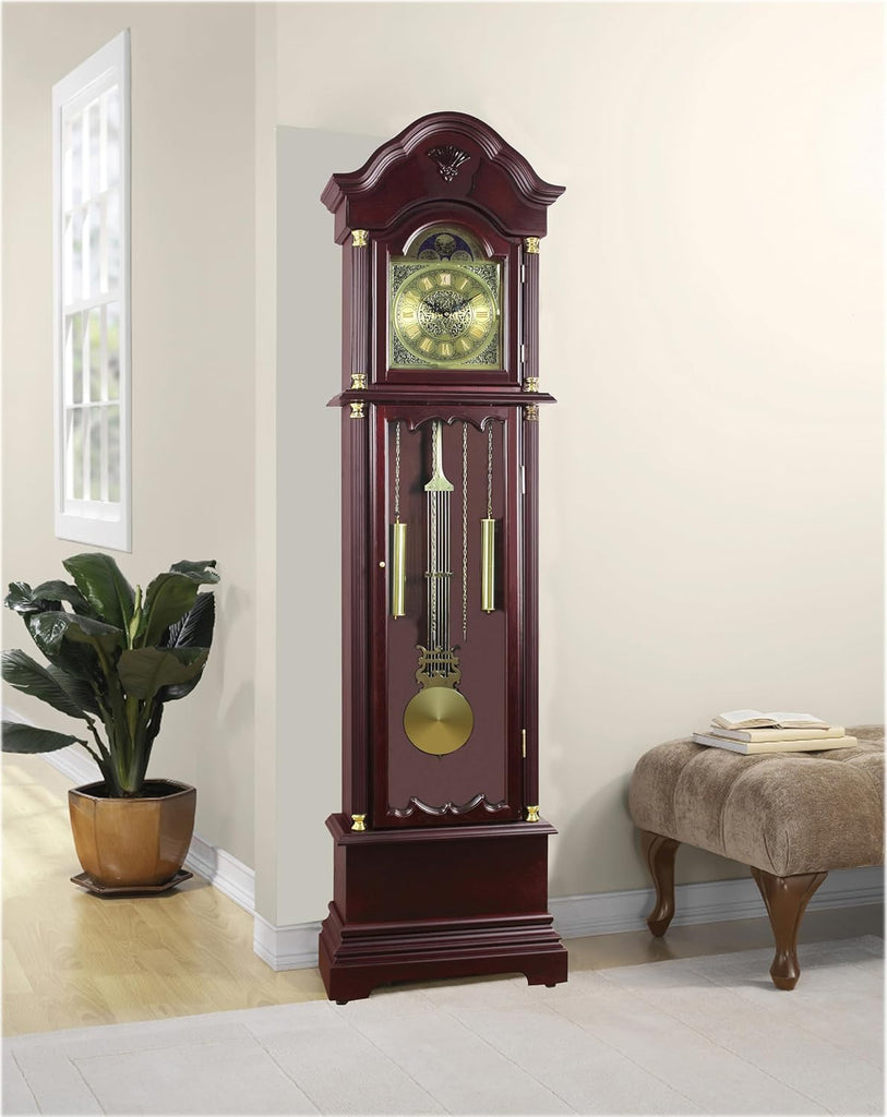 72" Floor Standing Grandfather Clock Cherry Finish