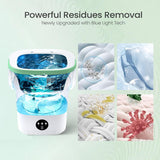 Portable Washing Machine - 16L Mini Foldable Washer with Spin Basket, Deep Cleaning for Small Clothes & 3 Cleaning
