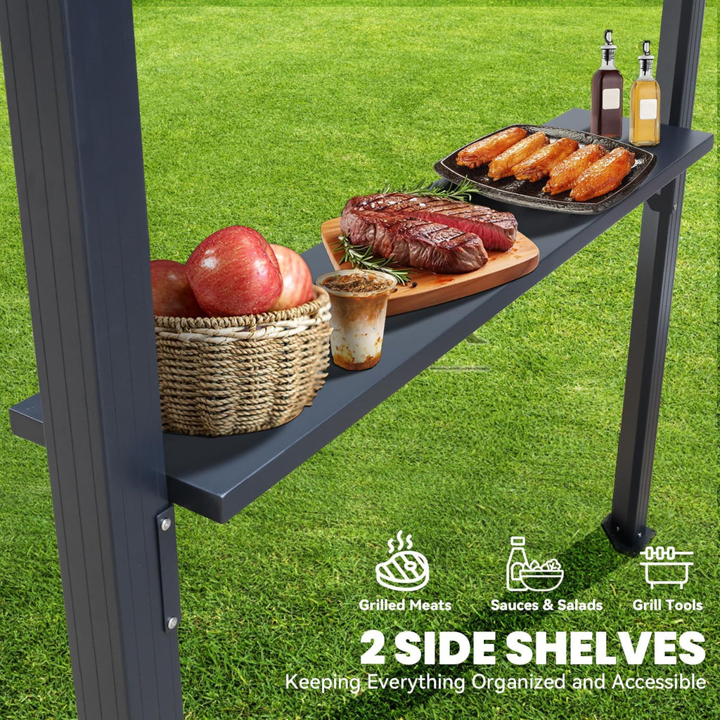8x5 Louvered Pergola, Aluminum BBQ Pergola, Hardtop Gazebo f - Image 4