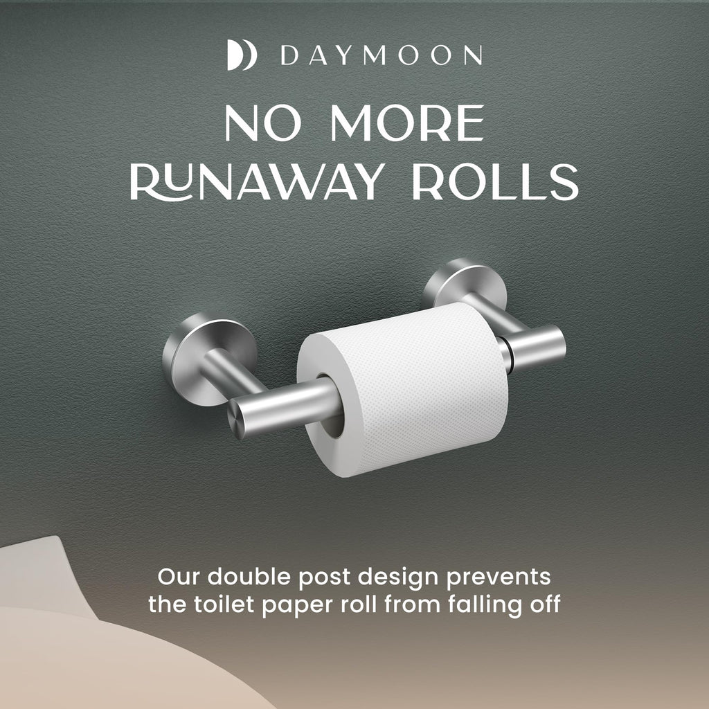 Day MoonTM Brushed Nickel Toilet Paper Holder Wall Mount, Modern Roll Holder
