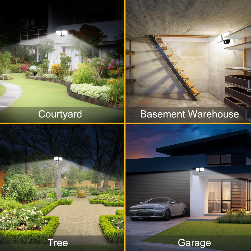 Rechargeable Battery Operated Light, 2500& Motion Sensor Security Light(1-3 Months Endurance), USB Charging LED