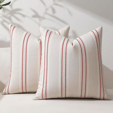 Christmas Pillow Covers 18x18 Winter Decorative Pillows Red - Set of 2