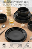 Dinnerware Sets for 4,Microwave Safe Plates and Bowls Sets,12 Piece Dylan Dish Set,Reactive Glaze Stoneware Dinnerware