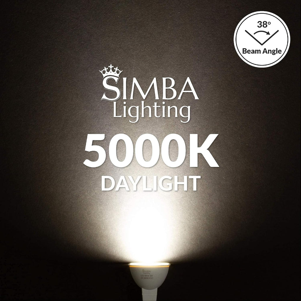 LED MR16 5W 12V Light Bulb, GU5.3 Bipin Base, 5000K, 6 Pack