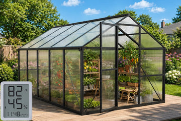 8X10FT Enhanced Aluminum Walk-in Greenhouse for Outdoors with Thermometer | Easy Assembly, UV-Resistant Panel, Rain