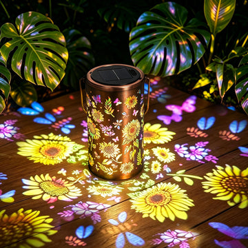 Colorful Solar Lanterns Outdoor Lights, Birthday Gifts for Women Mom Grandma, Sunflower Garden Decor, Hanging Solar