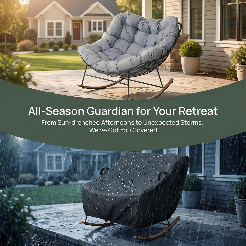 Papasan Rocker Chair Cover, Waterproof Outdoor Papasan Rocking Chair Cover, for rocking chair and Rattan Wicker