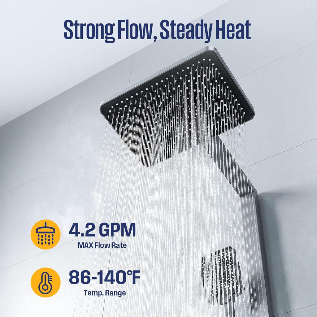 18kW Electric Tankless Whole House Water Heater, 4.2 GPM Instant Hot Water on Demand, 240V