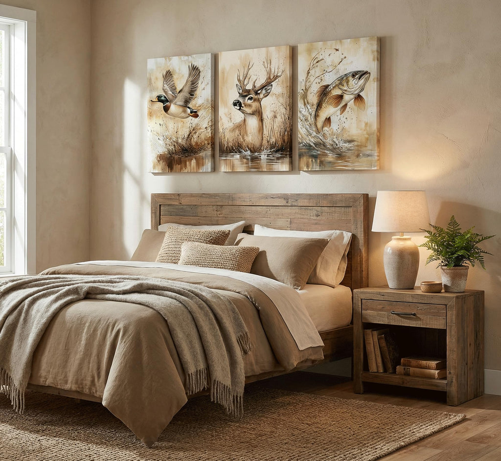 3Pcs Watercolor Outdoor Wildlife Wall Art Canvas Wrapped 12x16