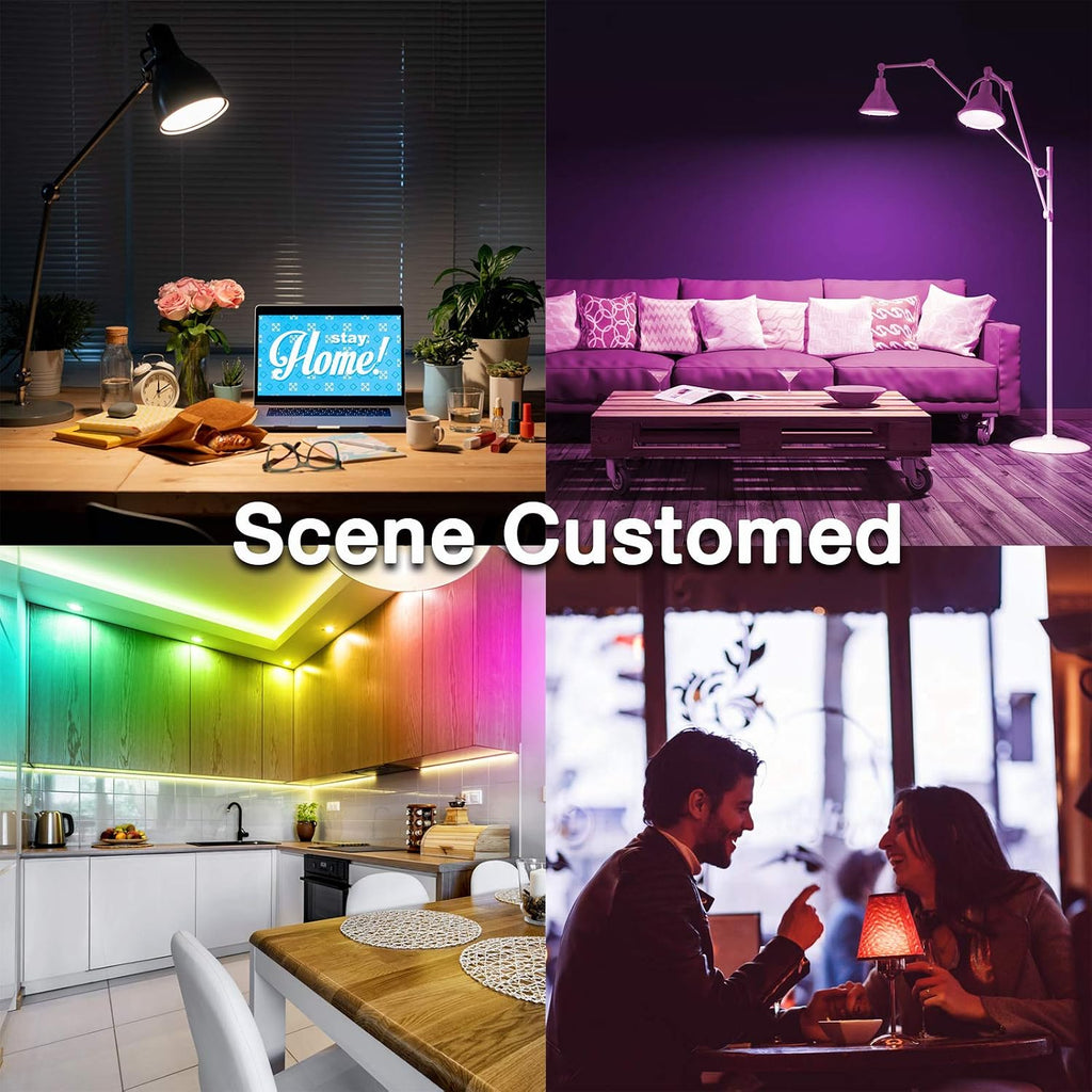 Smart Light Bulbs, RGBCW Wi-Fi Color Changing Led Bulbs Compatible with Alexa & Google Home Assistant, A19 E26 9W