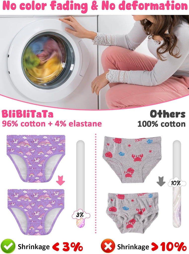 Underwear, Soft Cotton Tagless Breathable Panties, Pack, 18M