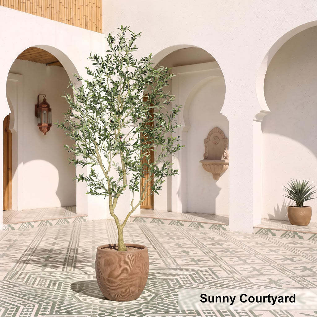 Faux Olive Tree 8ft UV Resistant for Indoor Outdoor Decor