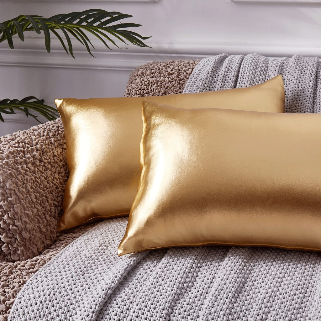 Decorative Pillow, Gold Pillow Covers 18x18, Decorative Throw Pillow Covers Modern Metallic Shiny Cushion Cover, Throw