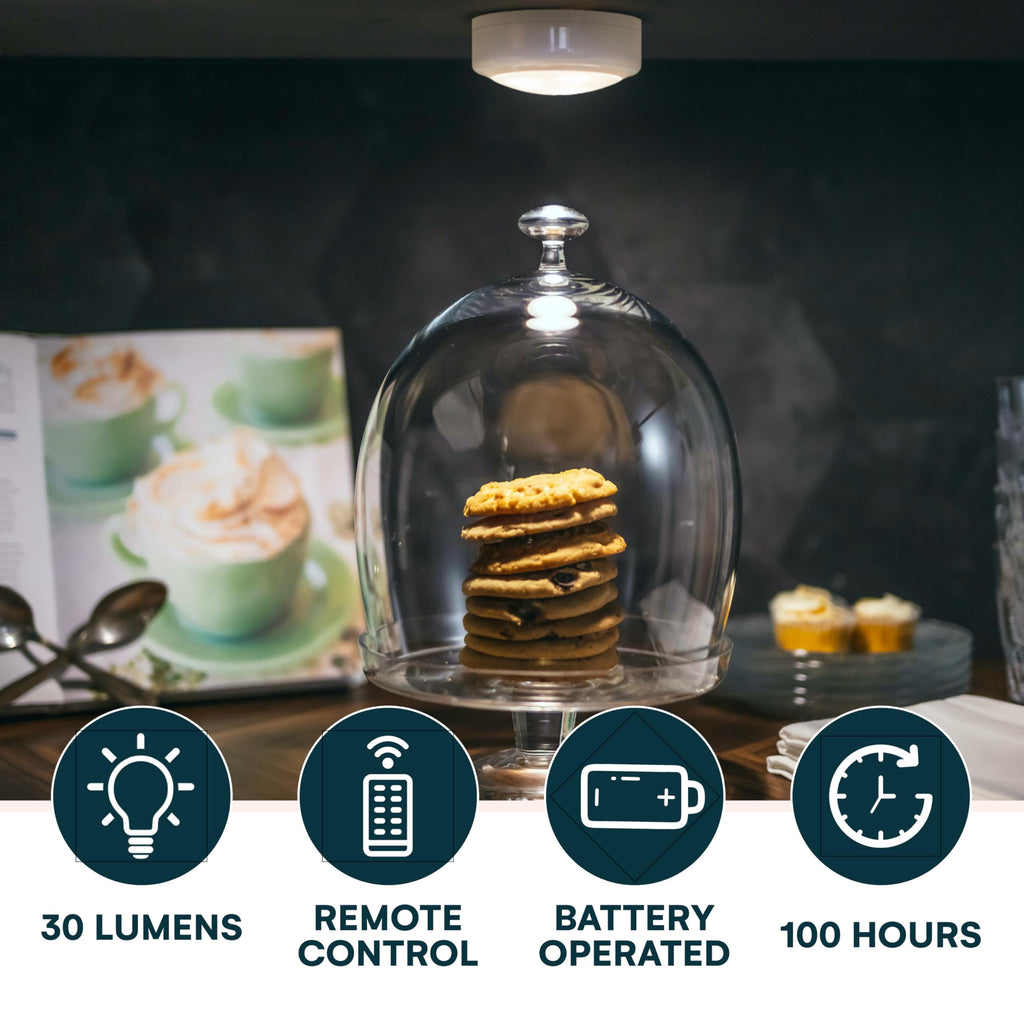 Stick On Push Lights - 6 Pack Remote Controlled LED Lights Under Cabinets - DIY Stick On Lights for Closet, Counter