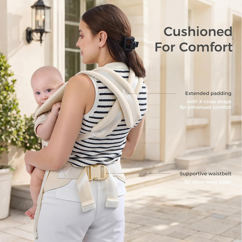 Breeze Baby Carrier, Breathable 3D Air Mesh, Ergonomic Hip-Healthy Baby Carrier with M-Cloud, Plus Size