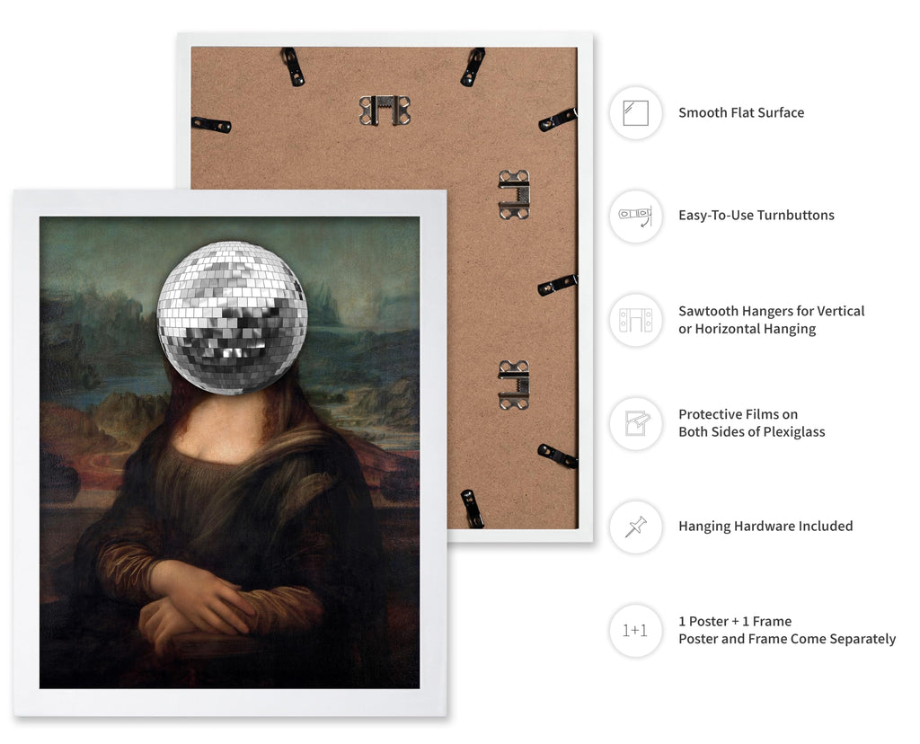 Master Disco Ball Print - Mona Lisa Poster - Pop Art - Altered Portrait Design - Baroque Gift for Men & Women - Decor