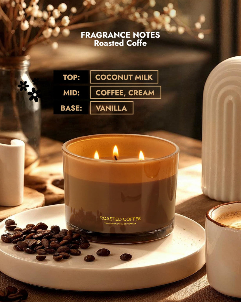 Luxury Coffee Soy Candle | Large 3 Wick Jar Candle | Up to 40 Hours Burning Time | 100% Natural Soy Wax