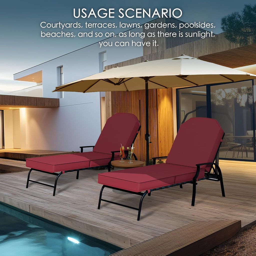 Maya Chaise Lounge - Outdoor Patio Recliner Chair | Comfortable Patio Lounge Chair, Elegant Chaise Lounge Chair for