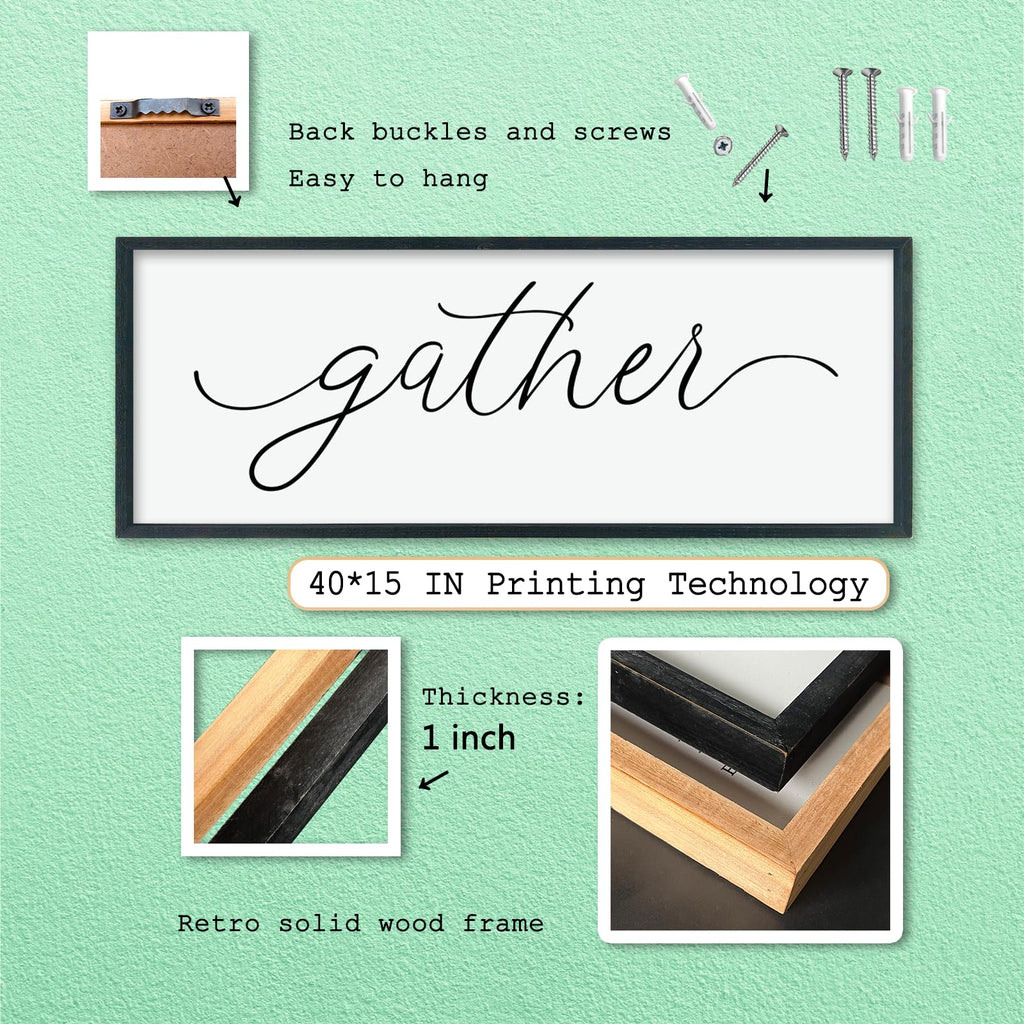 Gather Sign Wall Decor 40"×15" Black