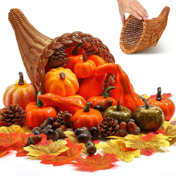 Fall Cornucopia Basket Fall Table Centerpieces, Classic - Set of 101