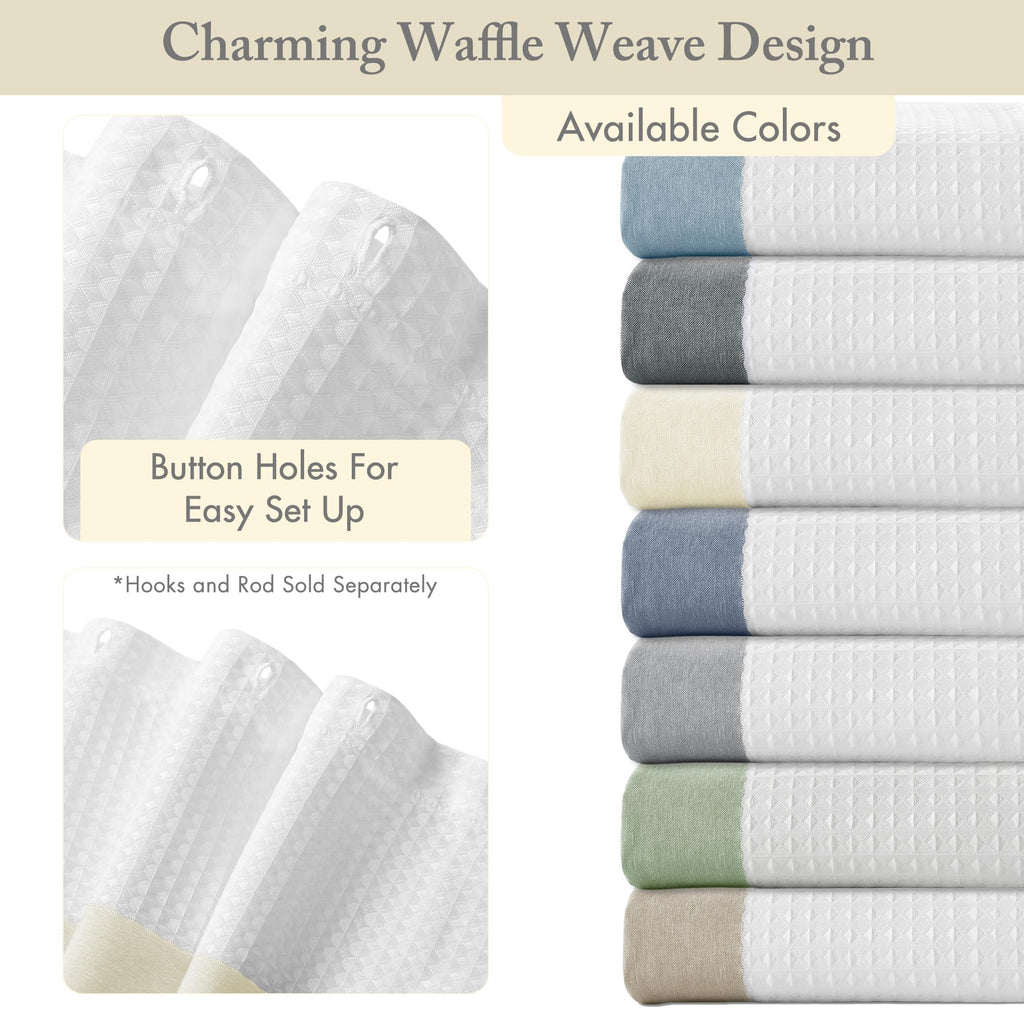 Spa Waffle Weave Stall Shower Curtain, 36 x 72", Cream