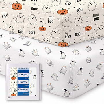 Crib Sheets 28x52x9 Inch, Fitted Baby Mattress Sheets 2 Pack