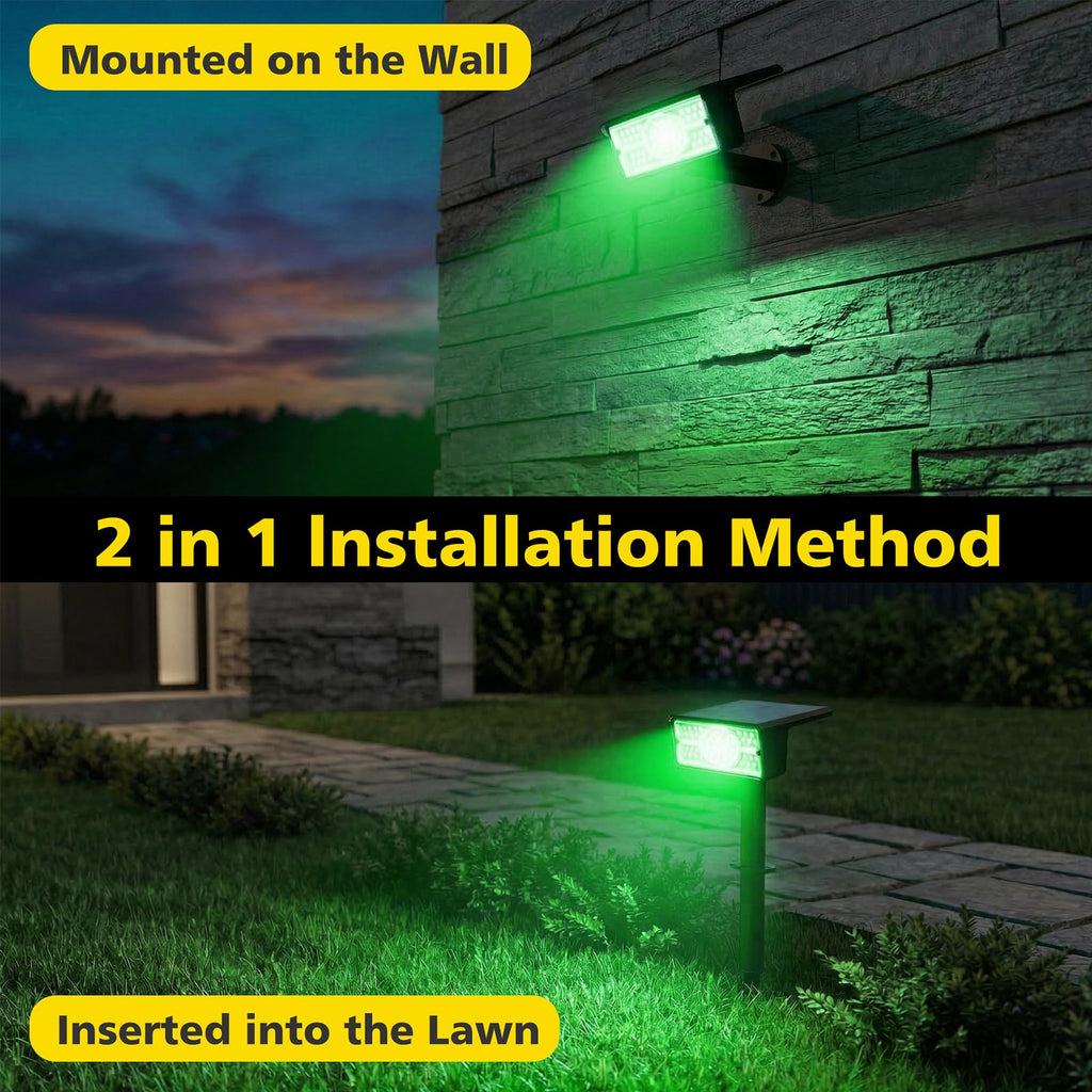 Green Solar Spot Lights Outdoor Waterproof, 4 Pack