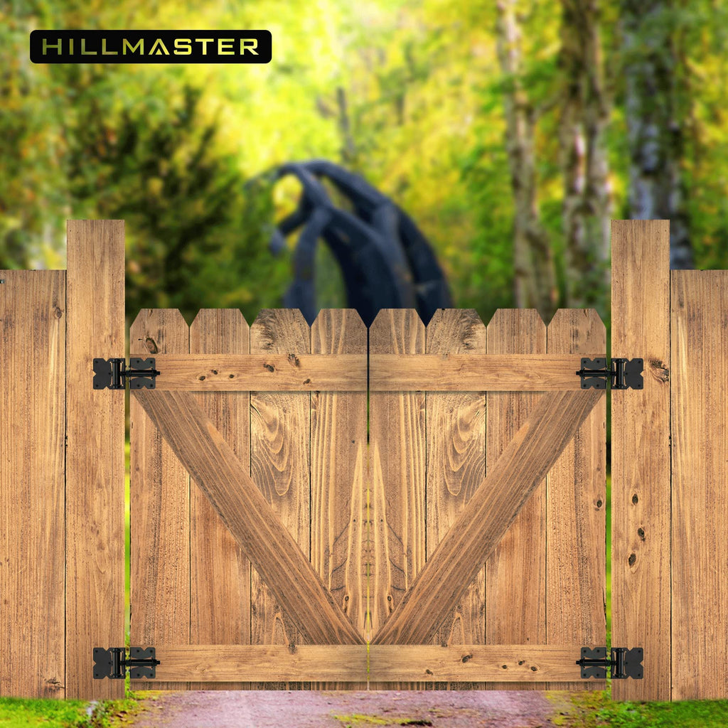 2 Pack Self Closing Gate Hinges for Wooden Fences Heavy Duty Solid Vinyl Fence Gate Closer Hinges with 22 Screws