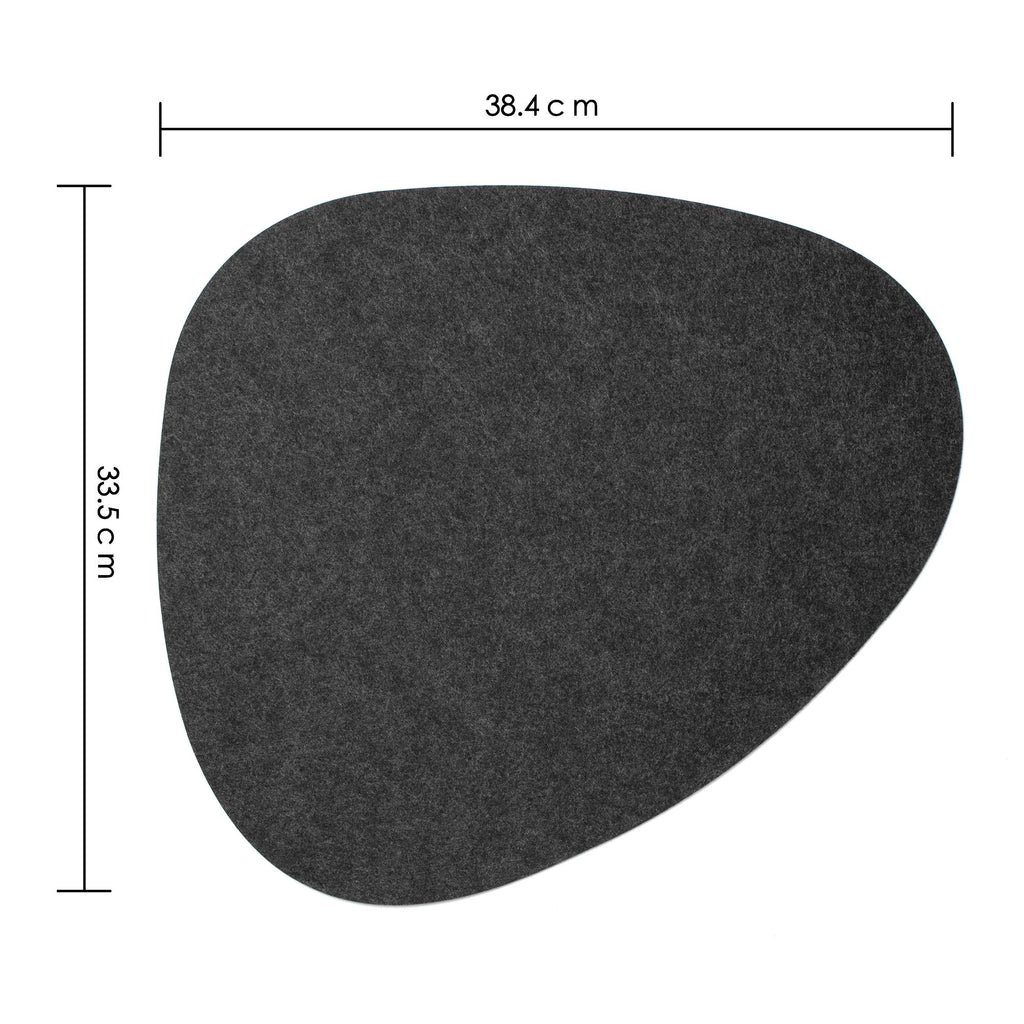 Table Coaster Set of 6 | Non-Slip, Heat-Resistant, Washable Placemats | Suitable for Outdoor Use | Dark Gray, Oval