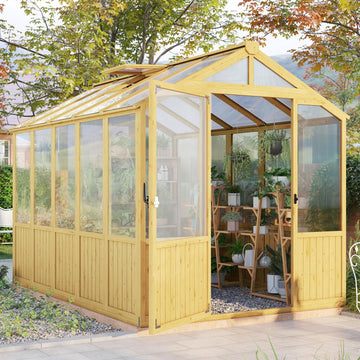 6 x 8-Ft Wooden Greenhouse