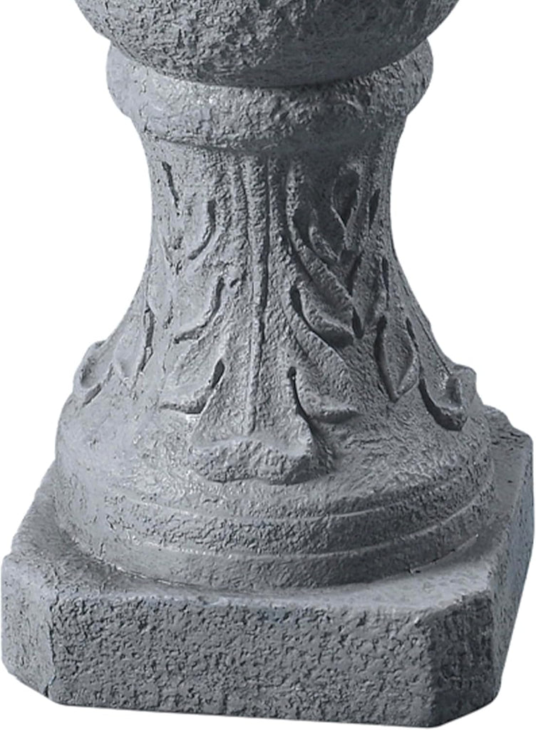 52.56 in. Outdoor Two-Tier Water Fountain with Realistic ICY Stone Texture Living Spaces Creating a Calming Oasis