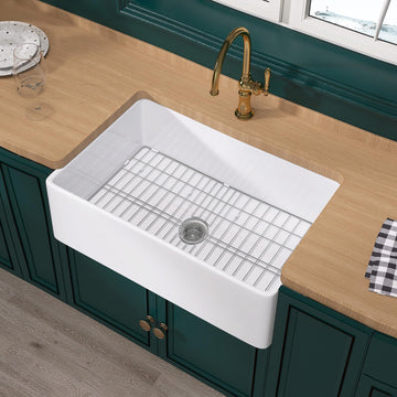 Farmhouse Sink 30 x 20 Inch White Fireclay Apron Front Kitchen Sink