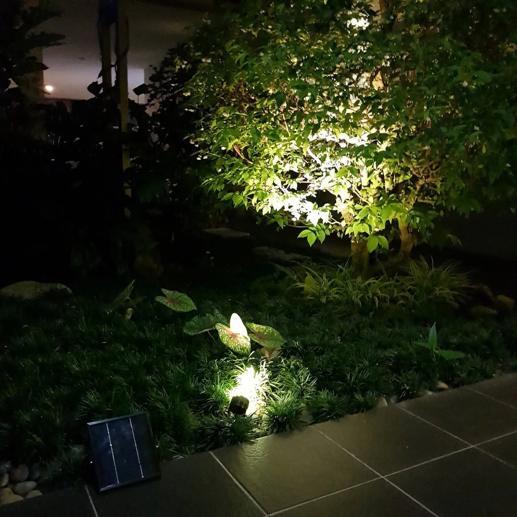 Legacy Mini 50X Twin Solar-Powered Spot Lights LED Spotlight Flag Pole Light (Warm White LED) for Outdoor Garden Yard