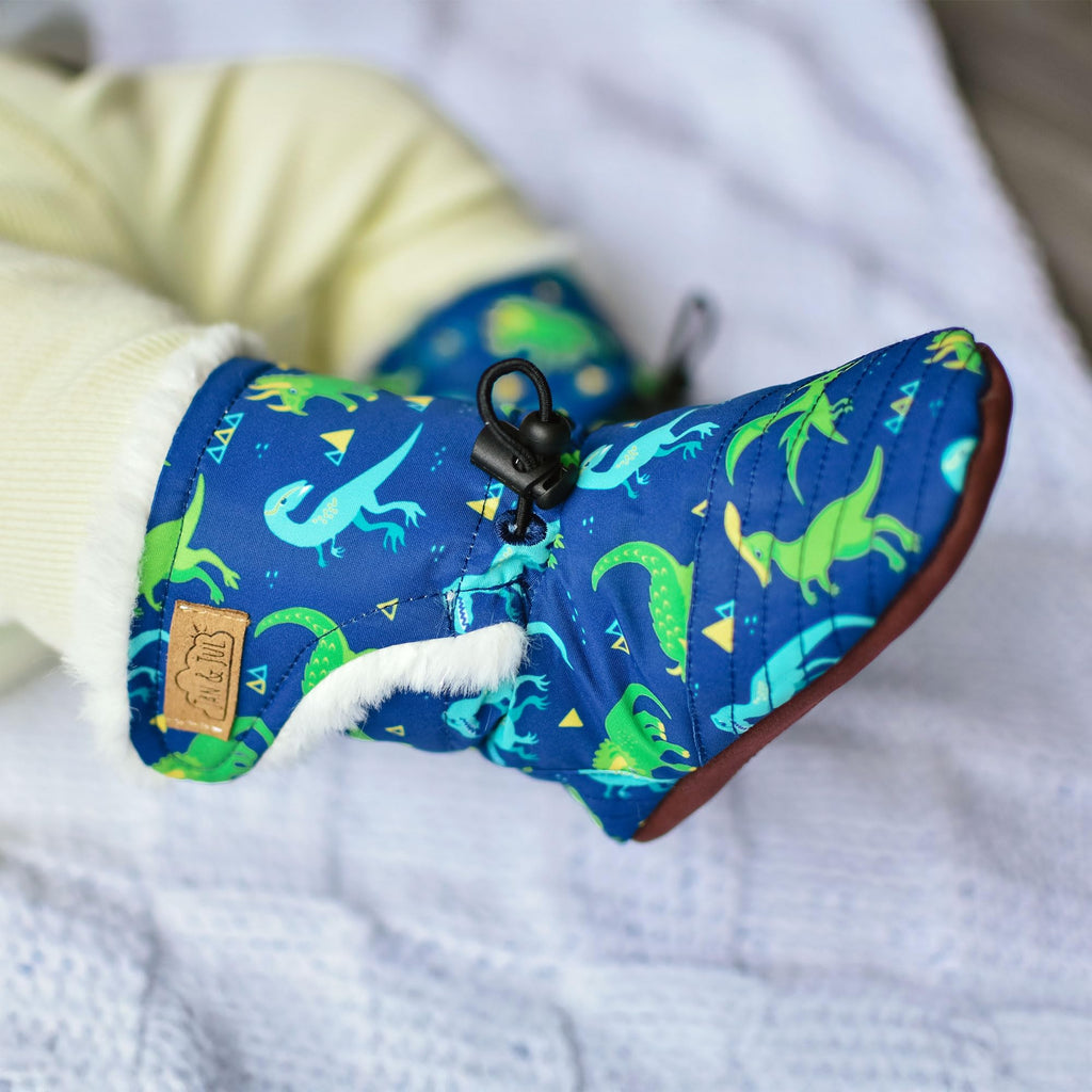 Stay-Put Winter Baby Booties (Dusty Mint, L)