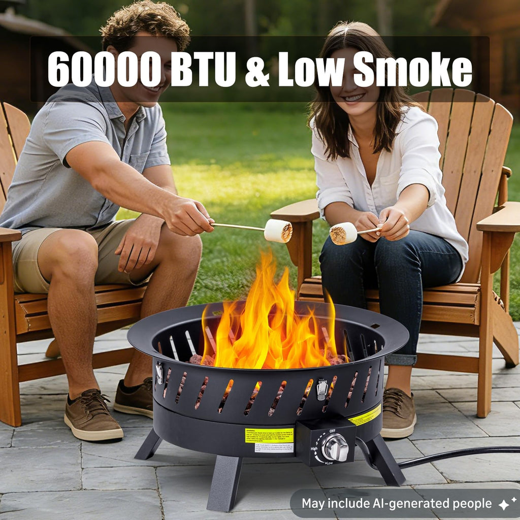 24 inch Portable Propane Fire Pits with Grill
