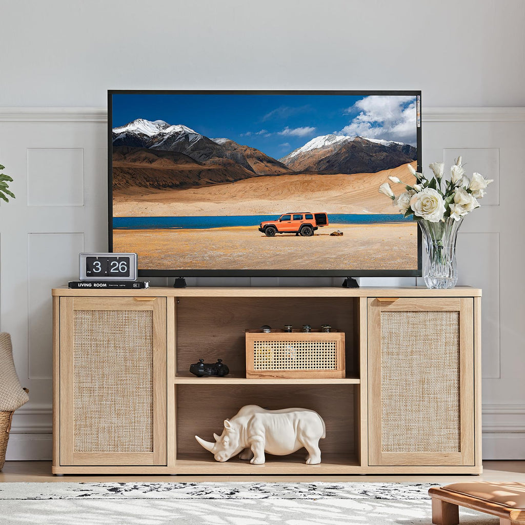 Rattan TV Stands, Natural Wood