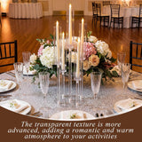 4 Pcs Acrylic Candelabra Centerpieces Candle Holder Crystal 5 Arm Candlesticks Holder with Acrylic Shade Pillar Taper