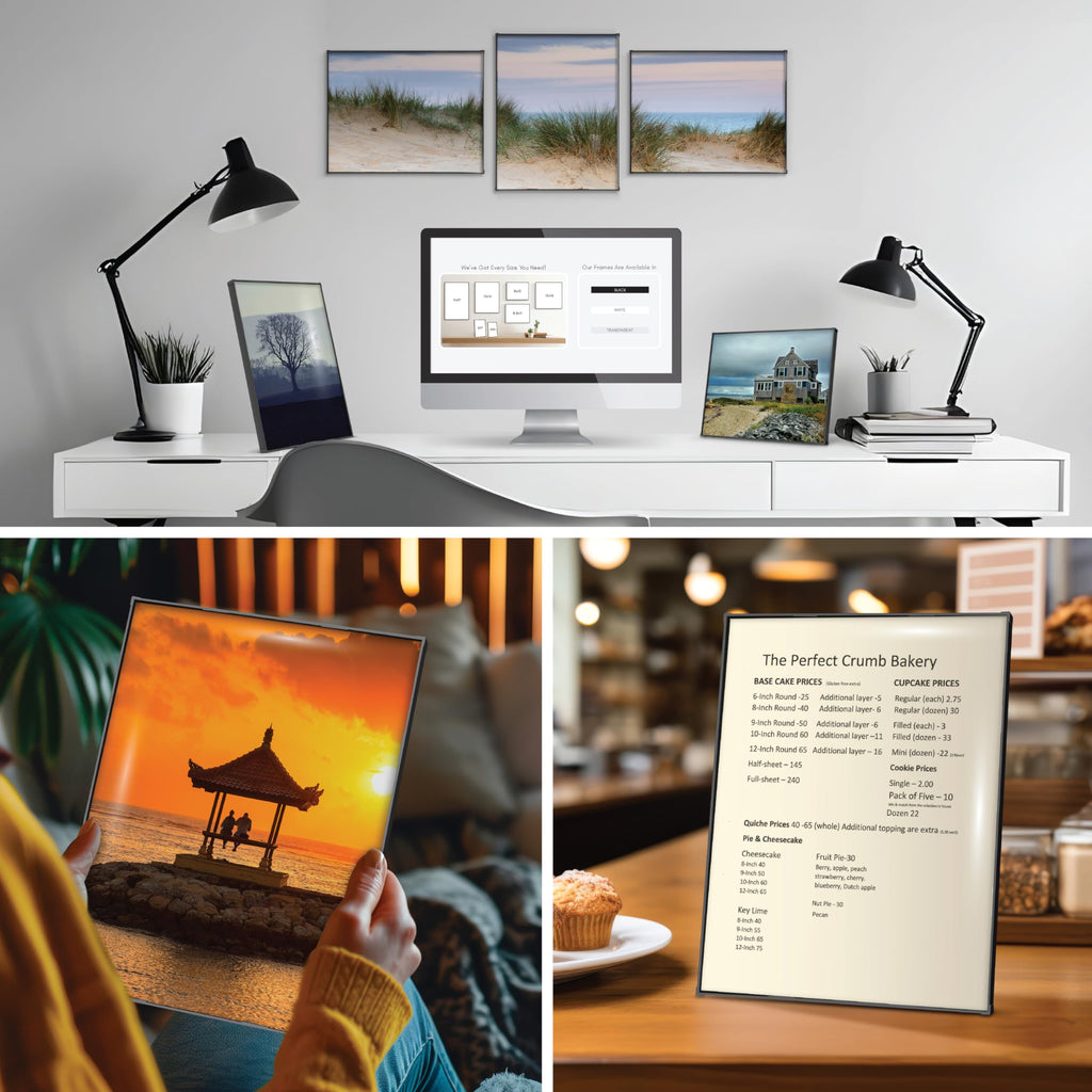 8x10 Picture Frame - Set of 6 - Black Frames, Picture Frames for Wall and Tabletop