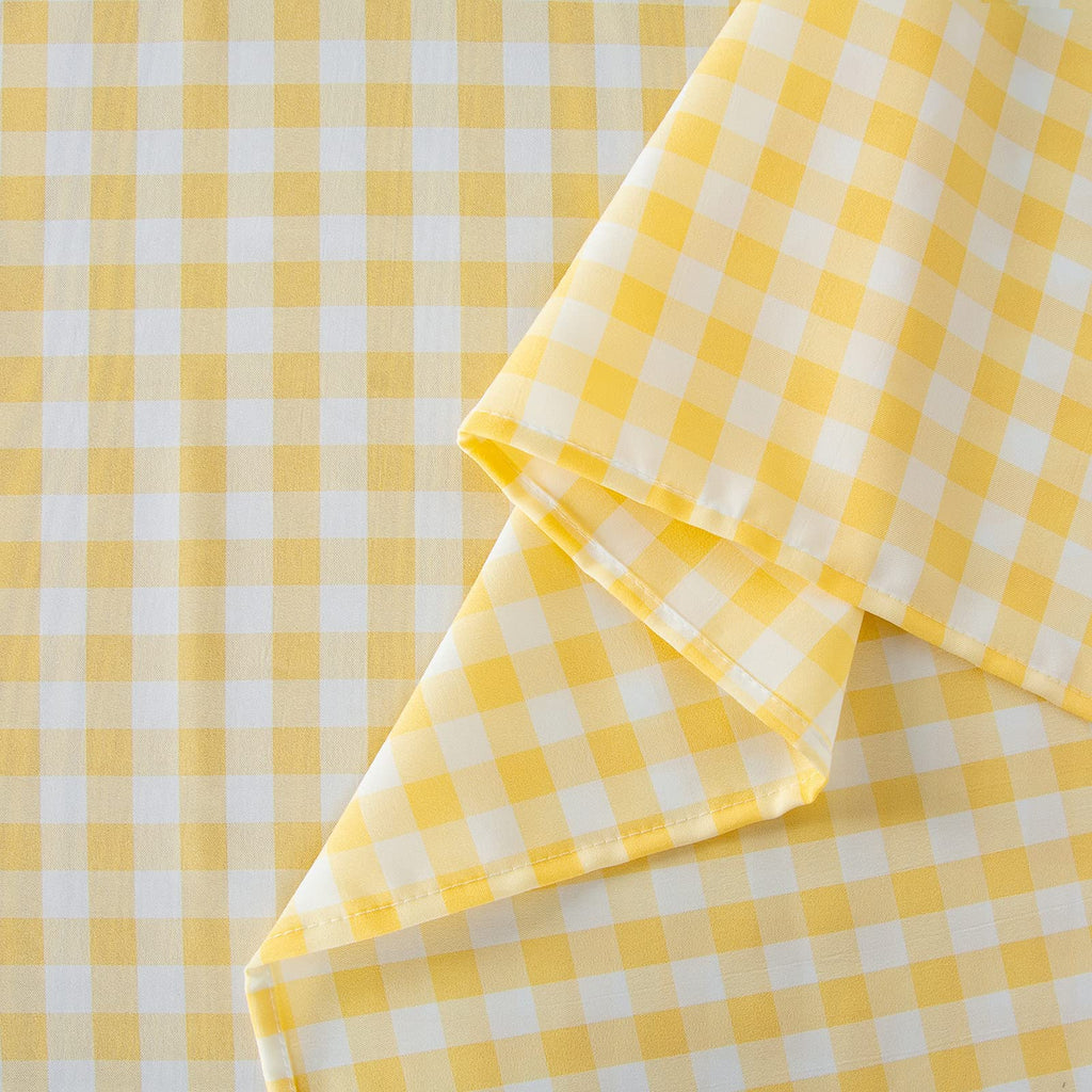 Yellow Gingham Tablecloth 54x108, Buffalo Plaid Checkered