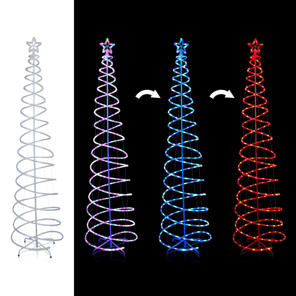 Large Spiral Christmas Tree with Multi-Functional Colored LED Lights, Christmas Decoration
