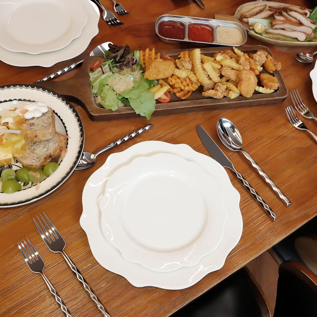 Silverware Set Twisted Wave Pattern Handle 40 Pieces Service for 8