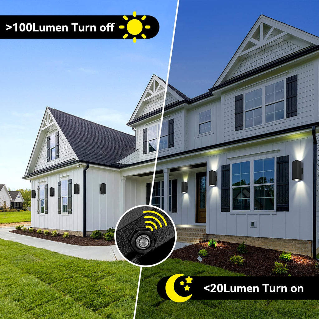 2-Pack Exterior Wall Light Fixtures, Up Down Outdoor Waterproof
