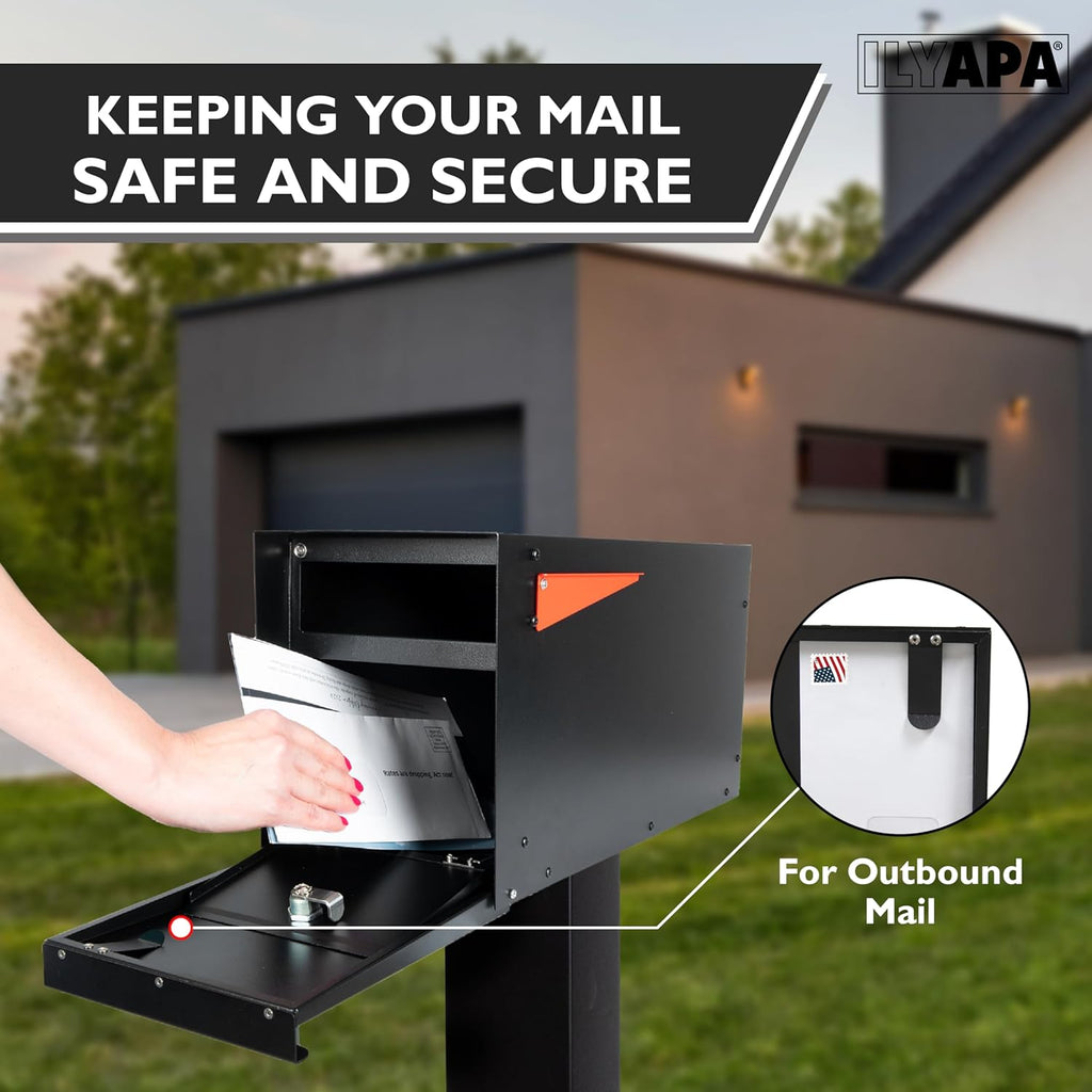 Locking Mailbox with Lock and Key Modern Mailboxes Post Mount