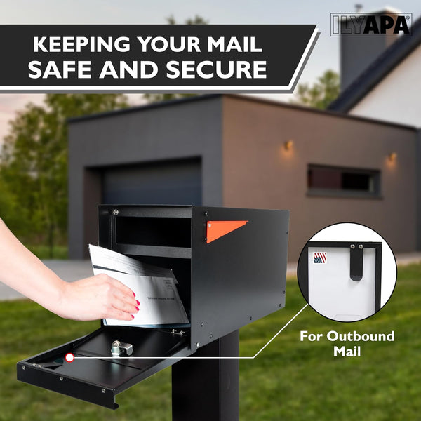 Keyed Single Mailbox Locking Mailbox with Lock and Key Modern Mailboxes Post Mount – Casa ...