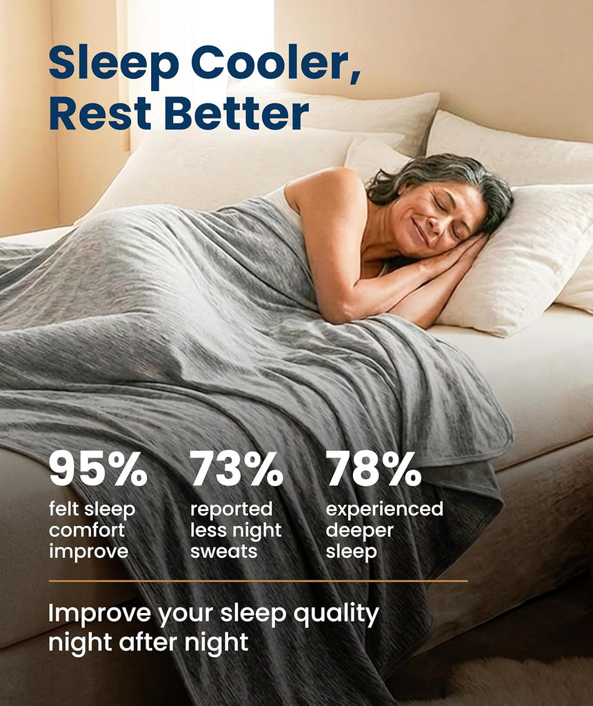 Cooling Blanket for Hot Sleepers - Soft, Lightweight & Breathable Throw Blanket with Easy to Clean Material - Luxury