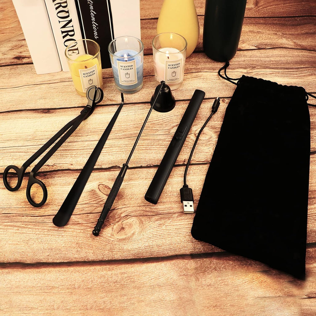4 IN 1 Candle Accessory Making Kit for Gifts Candle Lovers (Black)